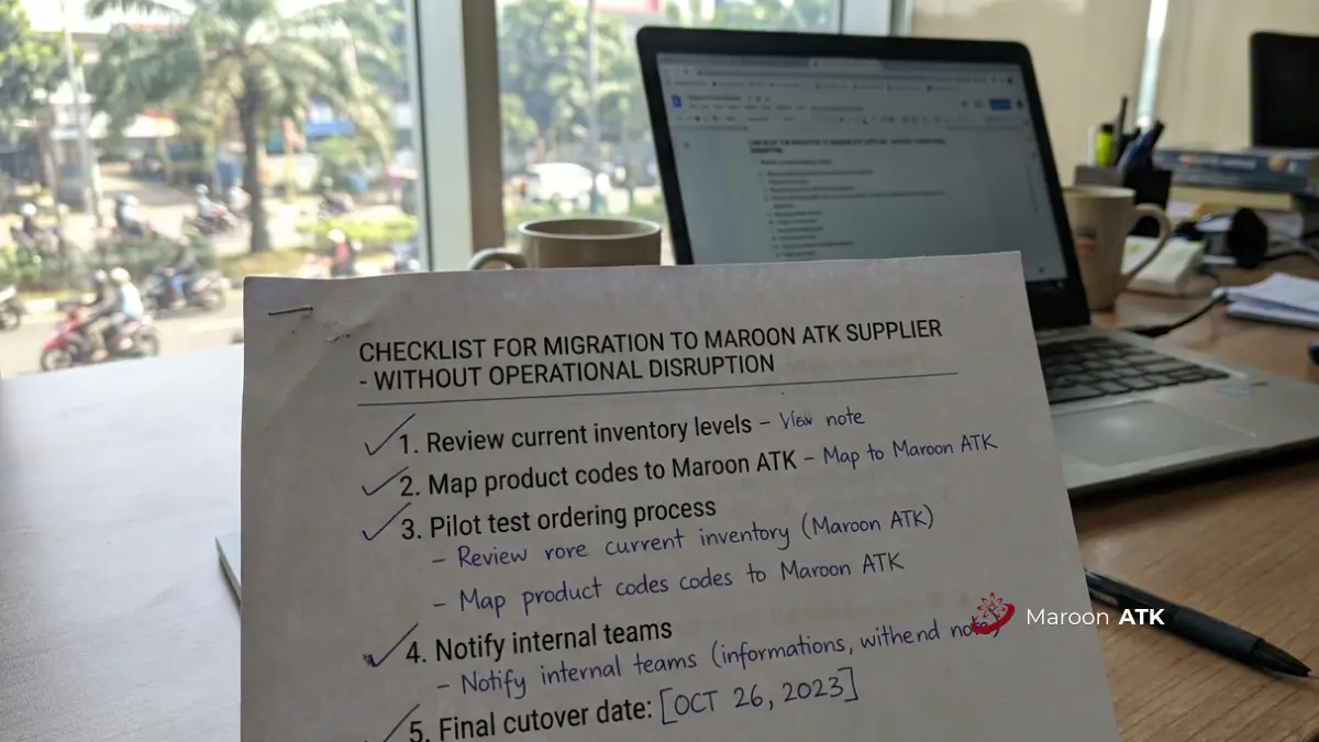 Checklist Beralih ke Supplier ATK Maroon di 5 Kota