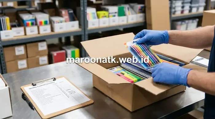 Proses Packing dan Pengecekan Kualitas Paket ATK Sebelum Pengiriman